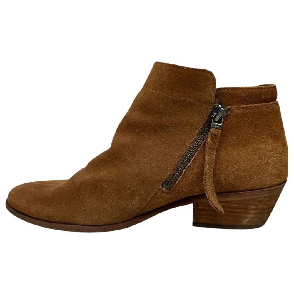 Sam Edelman Packer Suede Western Ankle Boots Tan Size 9 Boho Festival